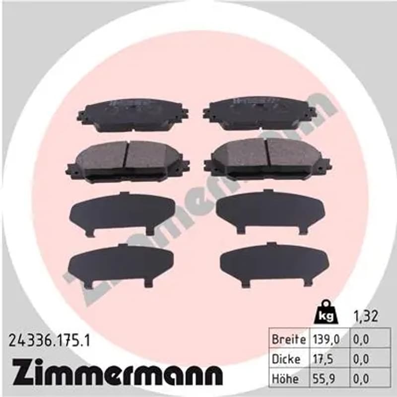ZIMMERMANN stabdžių trinkelių rinkinys, diskinis stabdys 24336.175.1