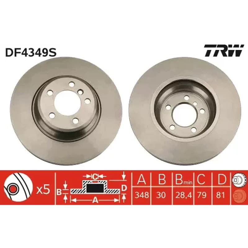 TRW stabdžių diskas DF4349S