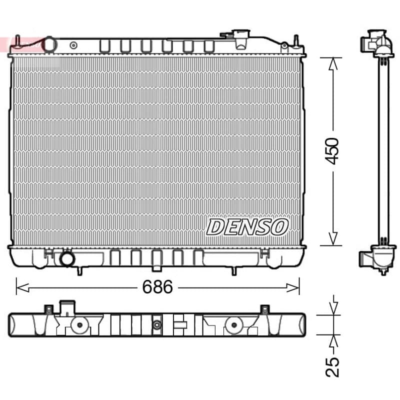 DENSO radiatorius, variklio aušinimas DRM46050