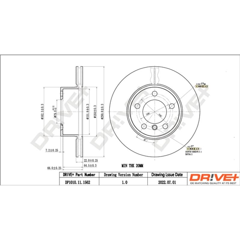 DRVE stabdžių diskas DP1010.11.1562