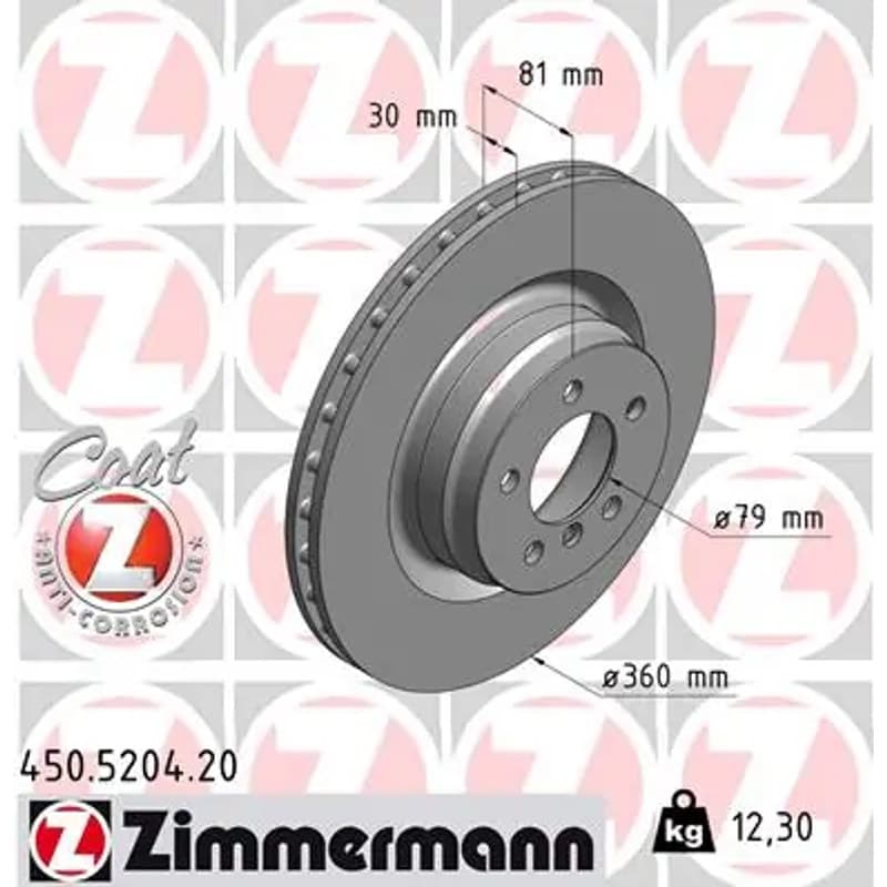 ZIMMERMANN stabdžių diskas 450.5204.20