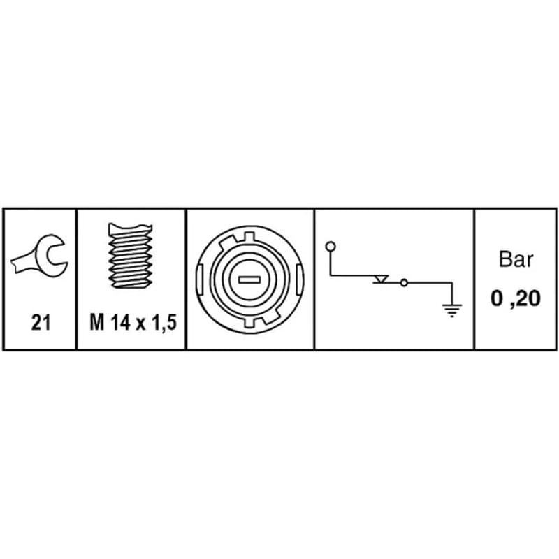 HELLA 6ZL 009 600-051 alyvos slėgio jungiklis