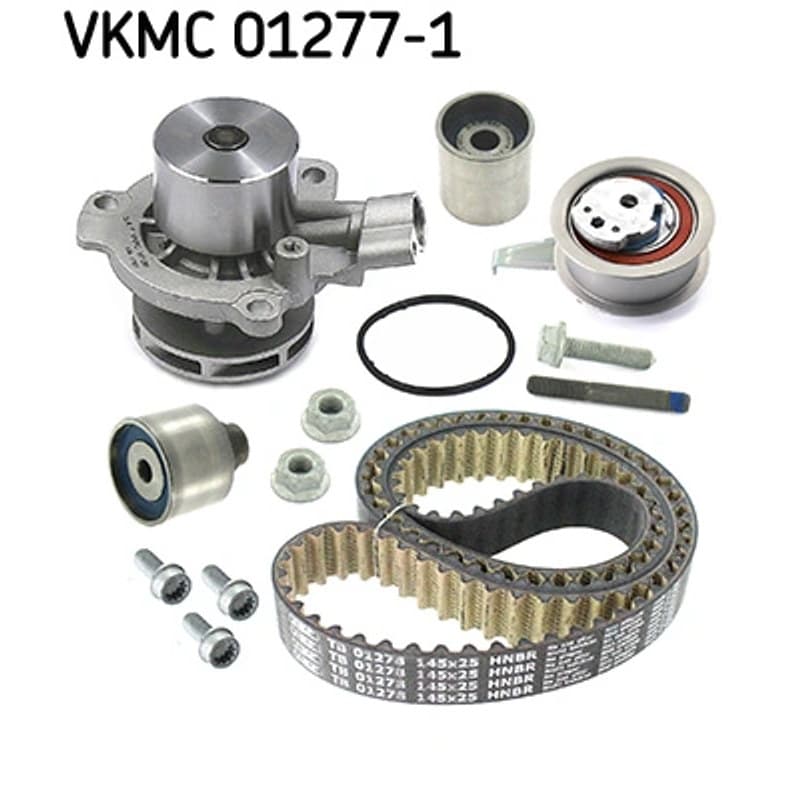 SKF VKMC 01277-1 vandens siurblio ir paskirstymo diržo komplektas
