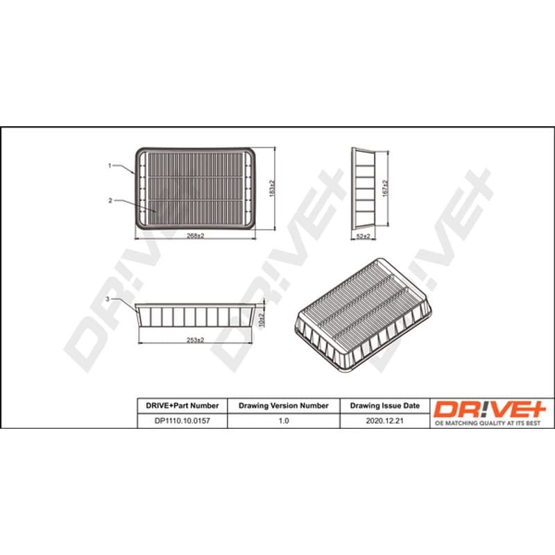 DRVE DP1110.10.0157 oro filtras