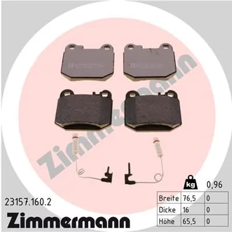 ZIMMERMANN stabdžių trinkelių rinkinys, diskinis stabdys 23157.160.2