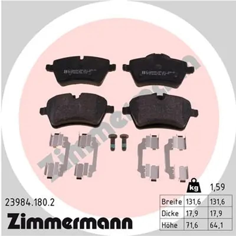 ZIMMERMANN stabdžių trinkelių rinkinys, diskinis stabdys 23984.180.2