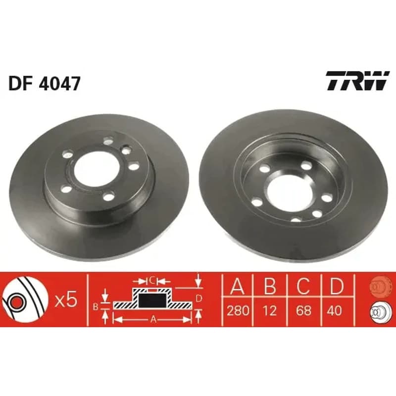TRW stabdžių diskas DF4047