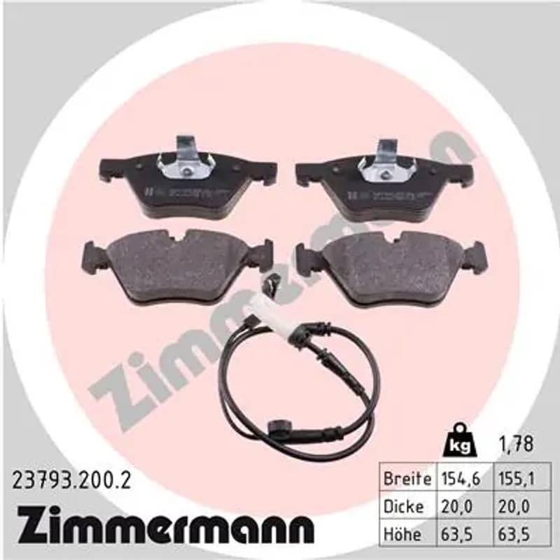 ZIMMERMANN stabdžių trinkelių rinkinys, diskinis stabdys 23793.200.2