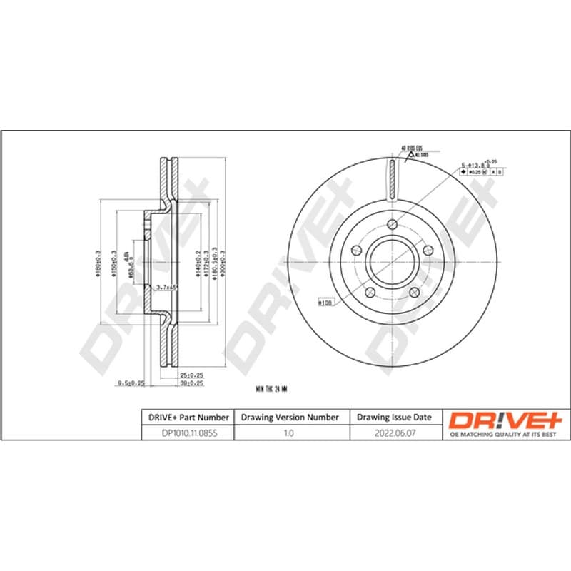 DRVE stabdžių diskas DP1010.11.0855
