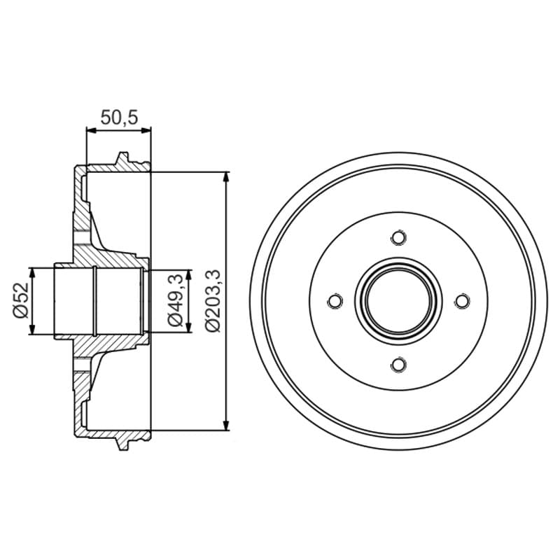BOSCH 0 986 477 211 stabdžių būgnas