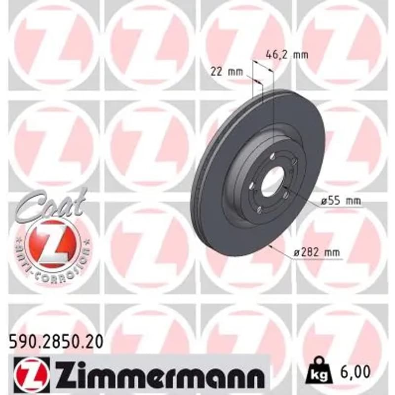ZIMMERMANN stabdžių diskas 590.2850.20