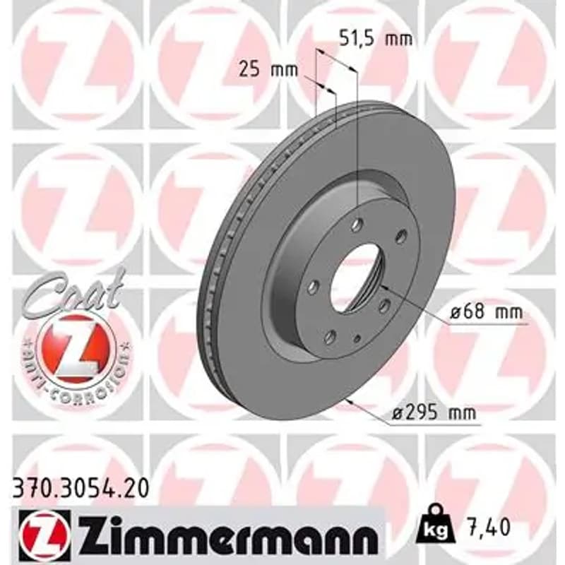 ZIMMERMANN stabdžių diskas 370.3054.20