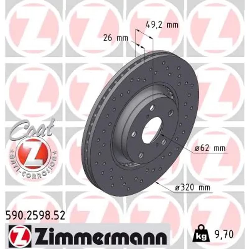 ZIMMERMANN stabdžių diskas 590.2598.52