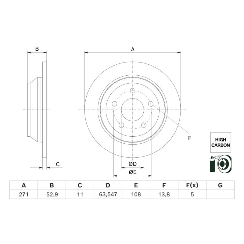 BOSCH 0 986 479 H55 stabdžių diskas