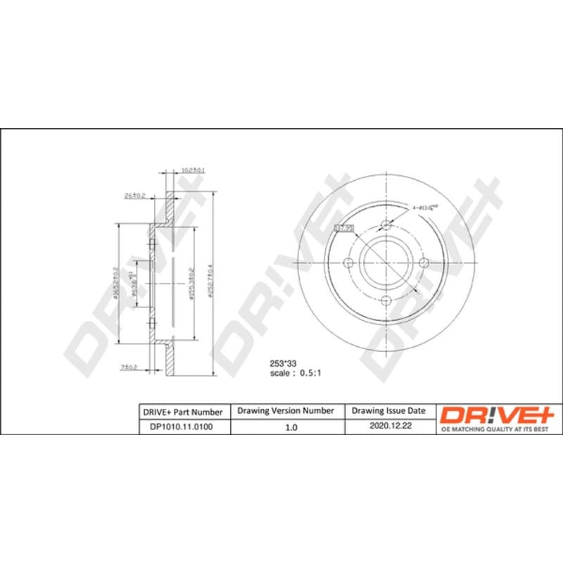 DRVE stabdžių diskas DP1010.11.0100