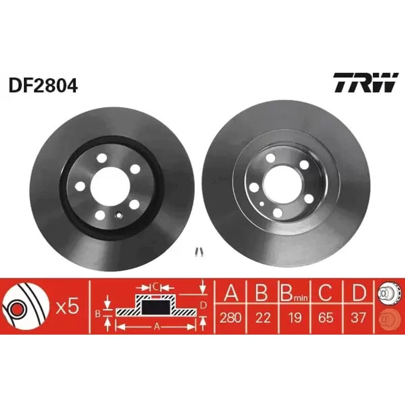TRW stabdžių diskas DF2804