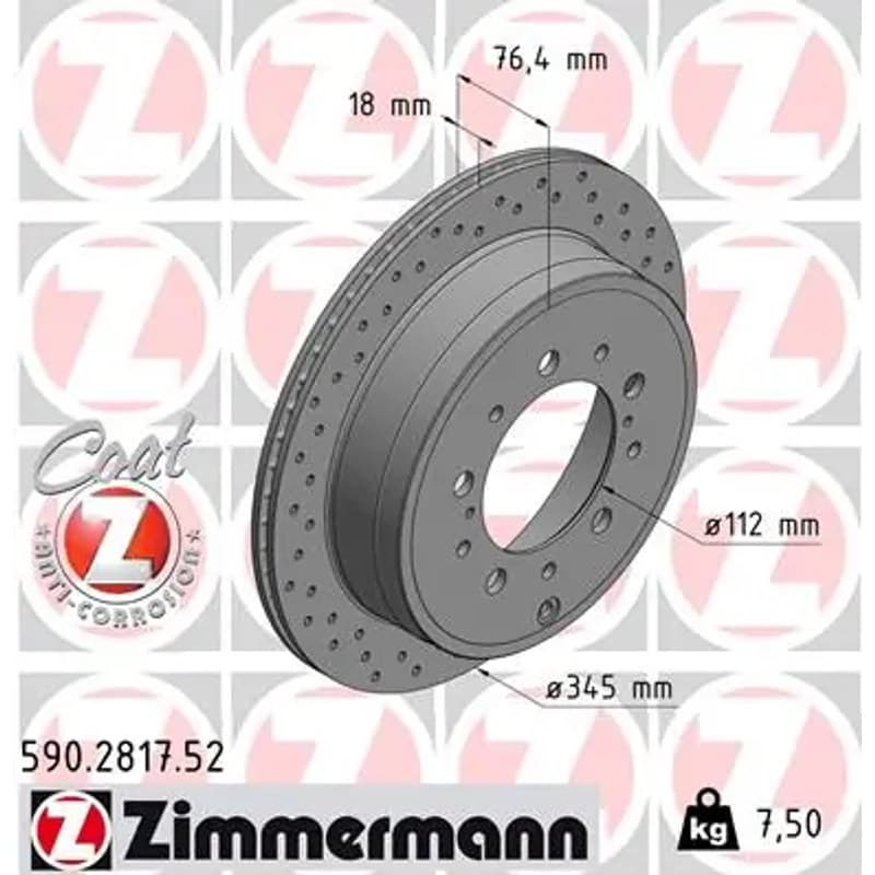 ZIMMERMANN stabdžių diskas 590.2817.52