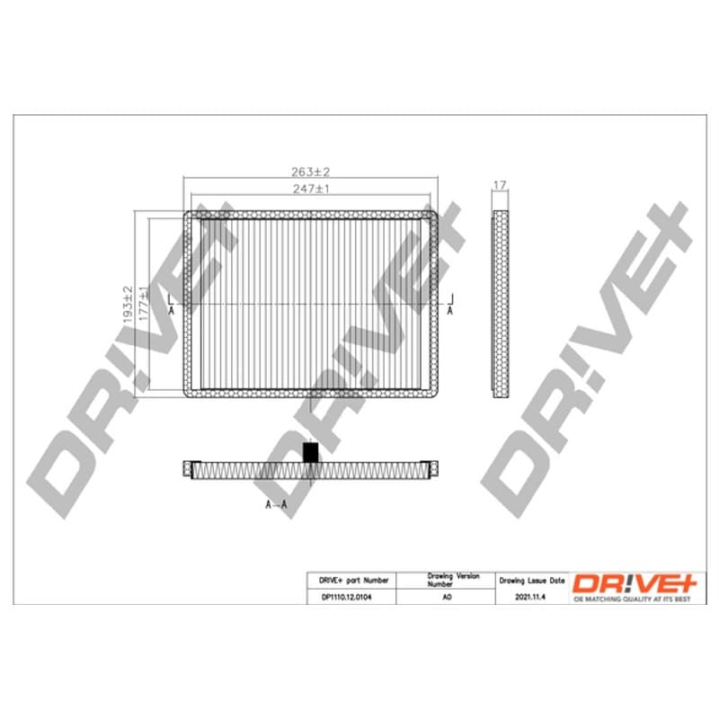 DRVE filtras, salono oras DP1110.12.0104
