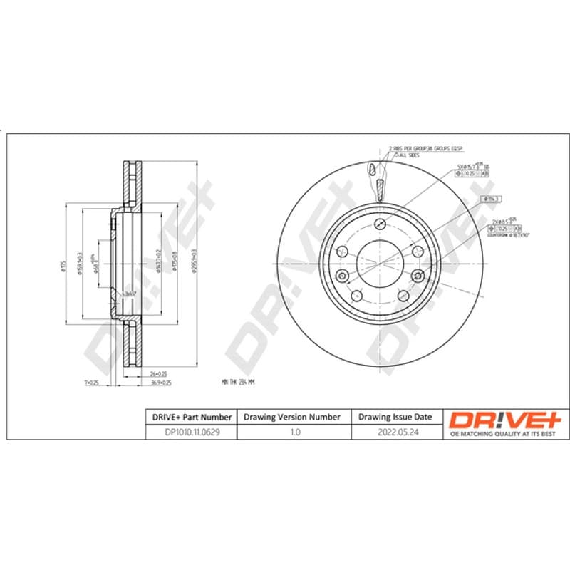 DRVE stabdžių diskas DP1010.11.0629
