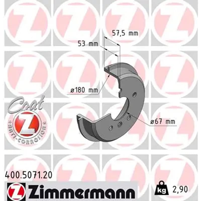 ZIMMERMANN stabdžių būgnas 400.5071.20