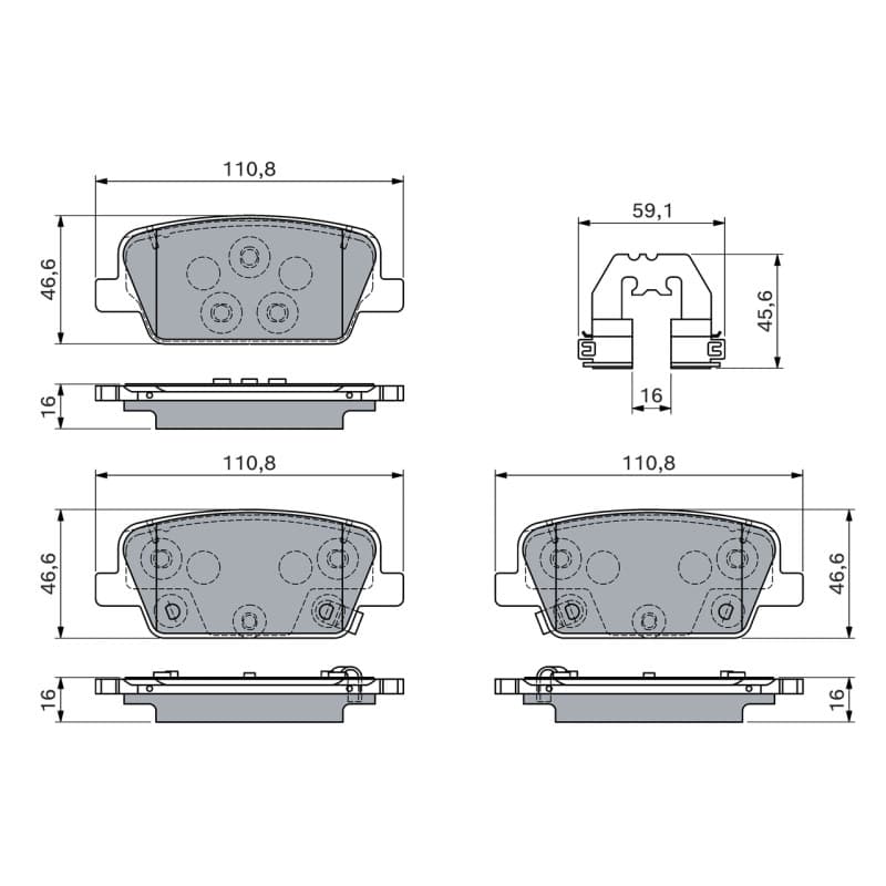 BOSCH 0 986 460 153 stabdžių trinkelių rinkinys, diskinis stabdys