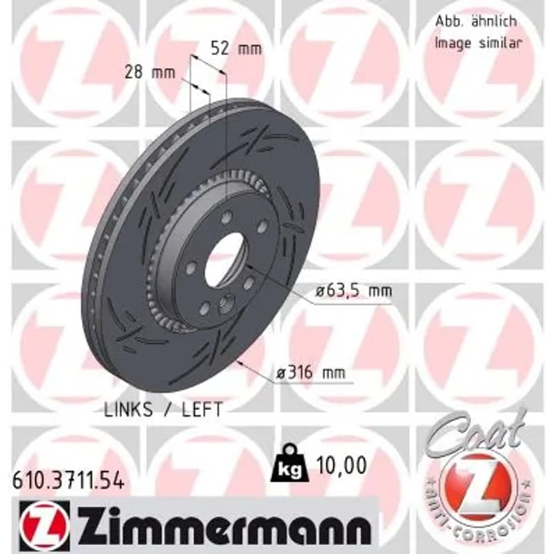 ZIMMERMANN stabdžių diskas 610.3711.54