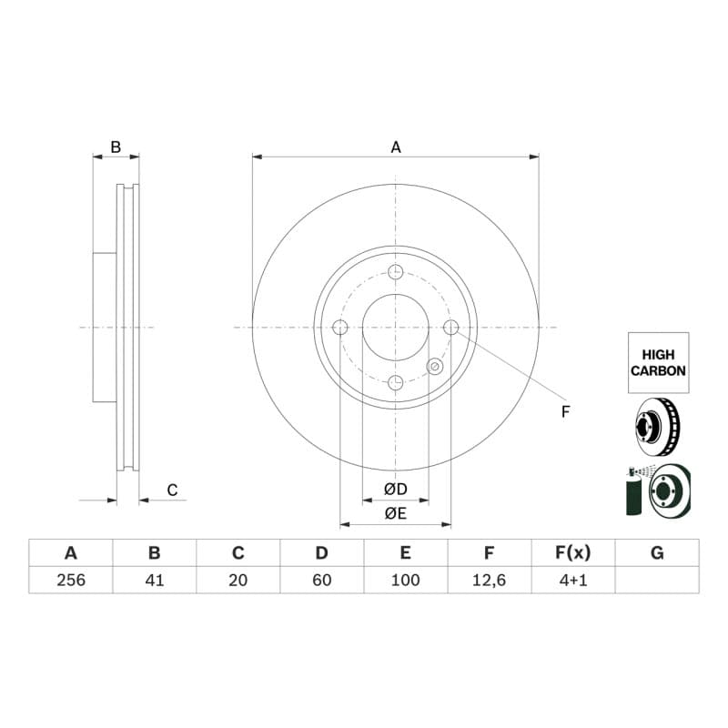 BOSCH 0 986 479 G83 stabdžių diskas