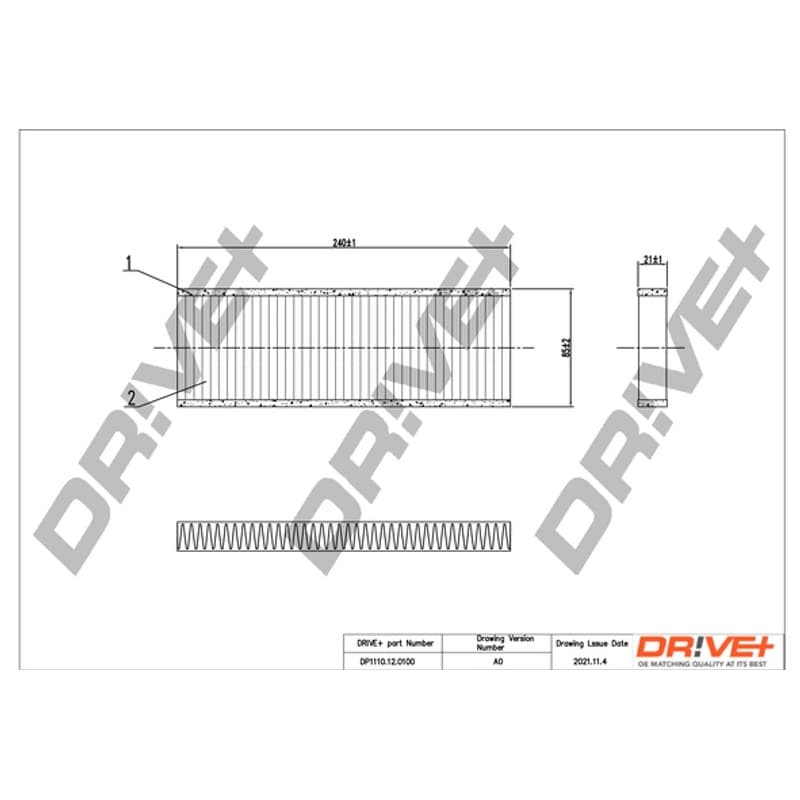 DRVE filtras, salono oras DP1110.12.0100