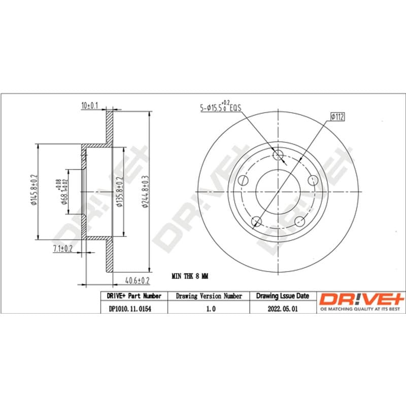 DRVE stabdžių diskas DP1010.11.0154