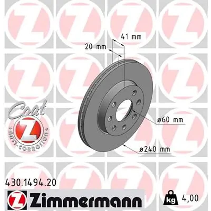 ZIMMERMANN stabdžių diskas 430.1494.20
