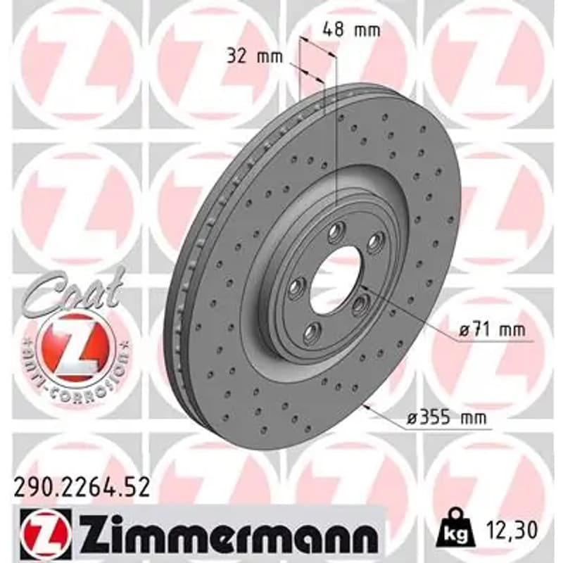ZIMMERMANN stabdžių diskas 290.2264.52