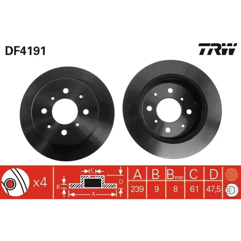TRW stabdžių diskas DF4191