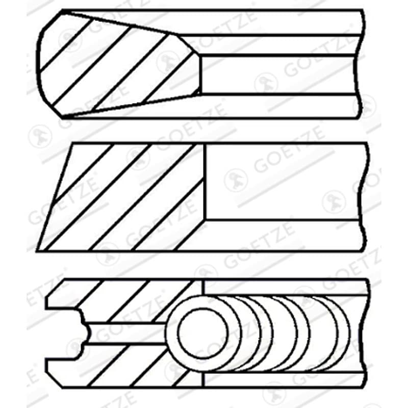 GOETZEENGINE stūmoklio žiedų komplektas 08-427407-00