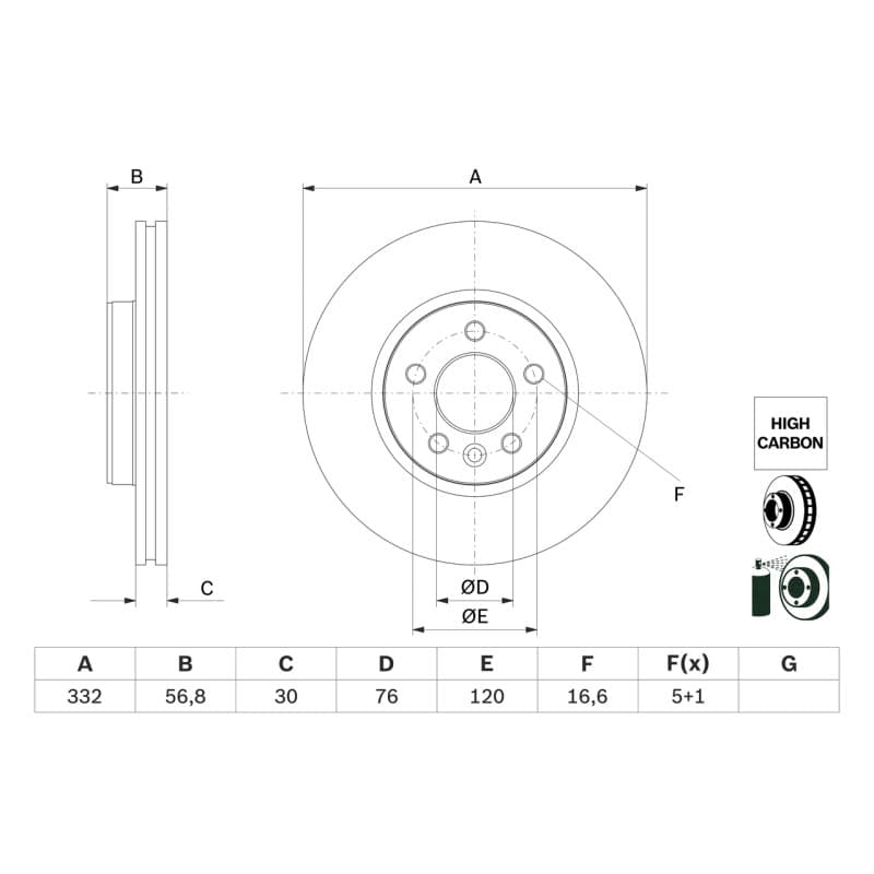 BOSCH 0 986 479 F04 stabdžių diskas
