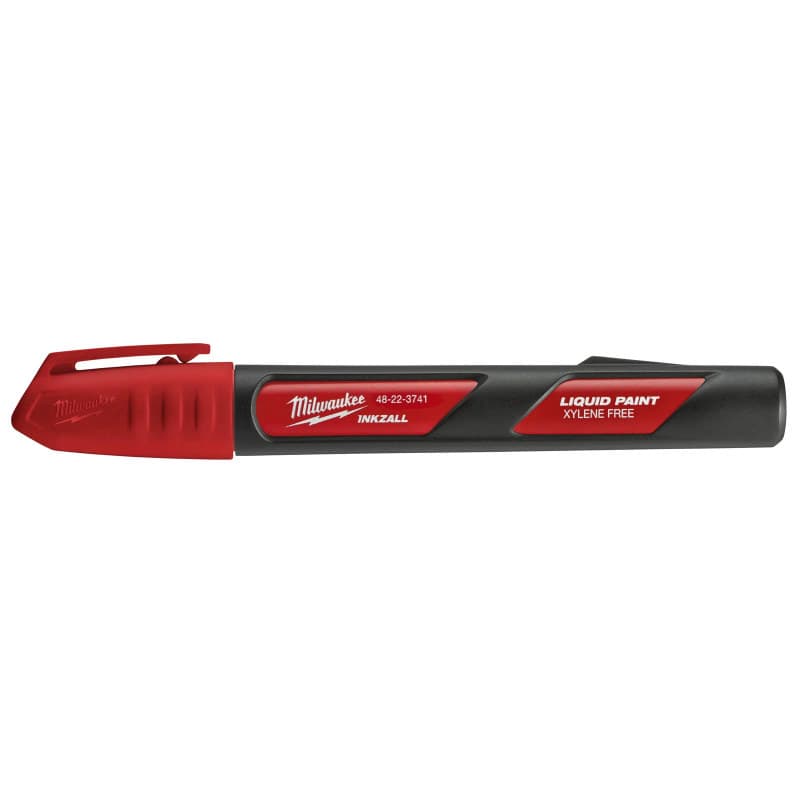 MILWAUKEE INKZALL™ skystų dažų žymekliai – Liquid Paint Marker – Red 4932492143 MILWAUKEE