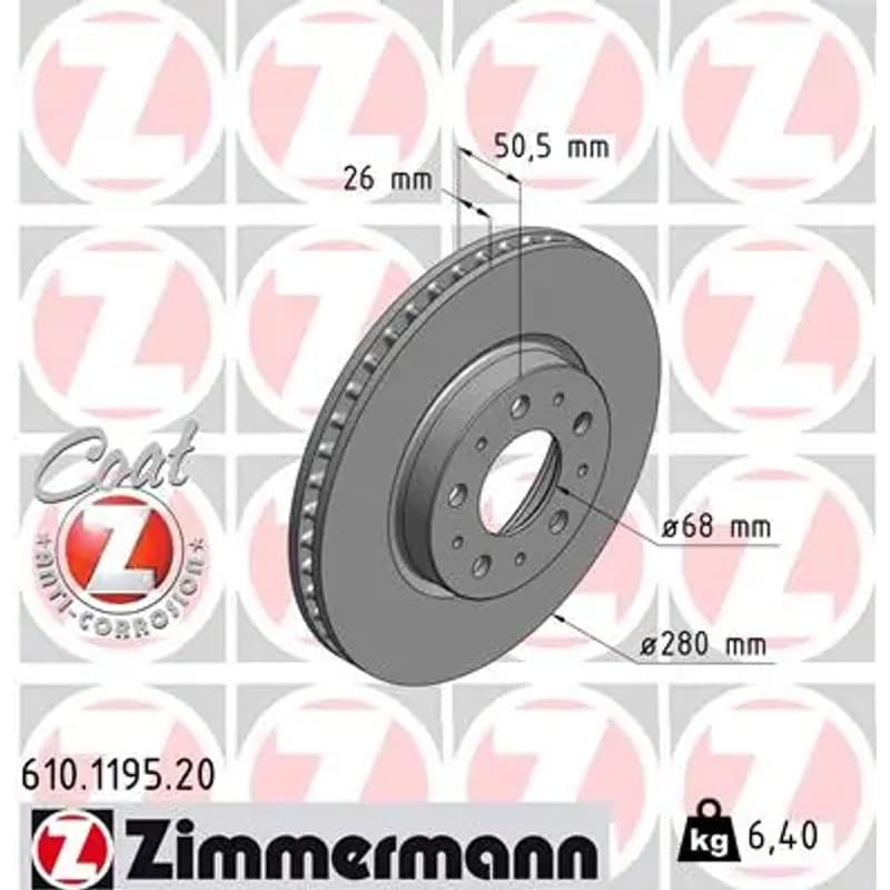 ZIMMERMANN stabdžių diskas 610.1195.20