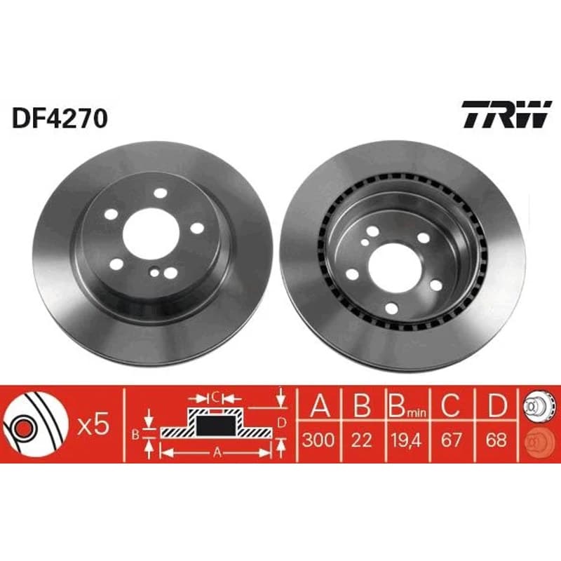 TRW Stabdžių diskas DF4270