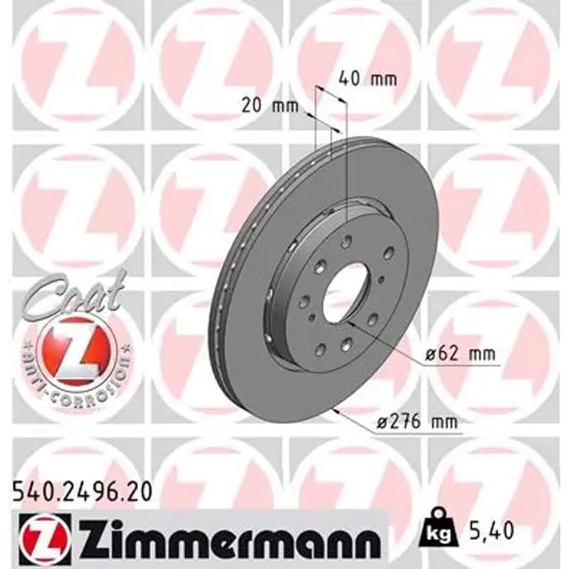 ZIMMERMANN stabdžių diskas 540.2496.20