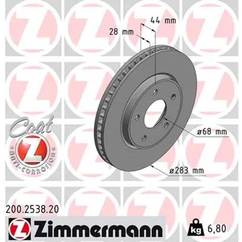ZIMMERMANN stabdžių diskas 200.2538.20
