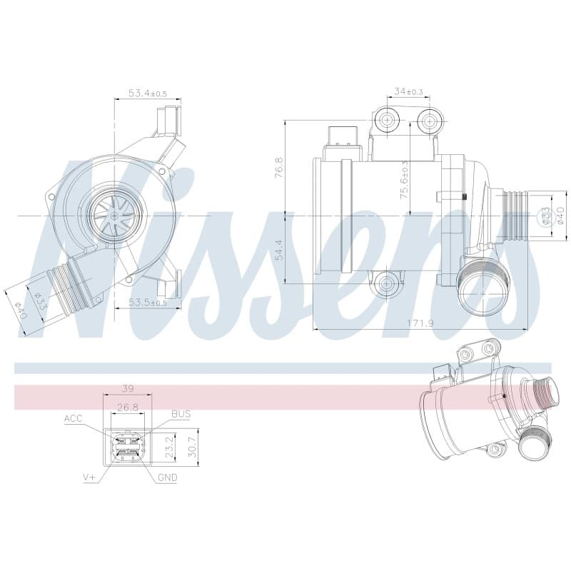 NISSENS Vandens siurblys, variklio aušinimas 832142