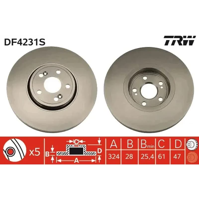 TRW stabdžių diskas DF4231S