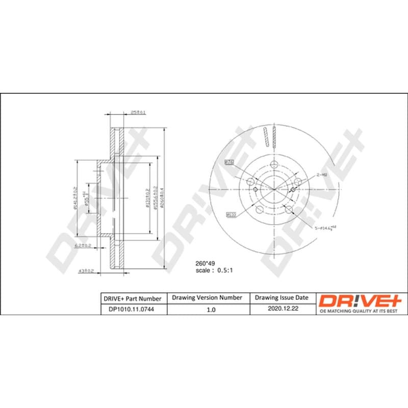 DRVE stabdžių diskas DP1010.11.0744
