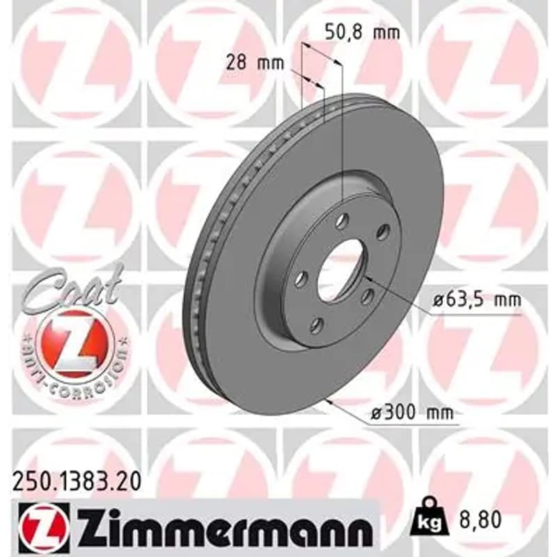 ZIMMERMANN stabdžių diskas 250.1383.20