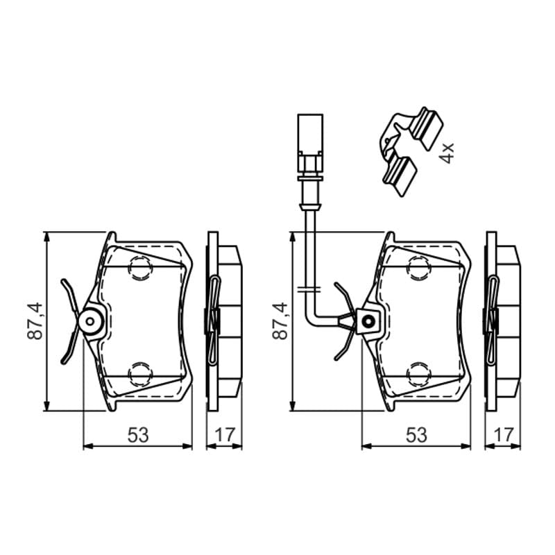 BOSCH 0 986 494 599 stabdžių trinkelių rinkinys, diskinis stabdys