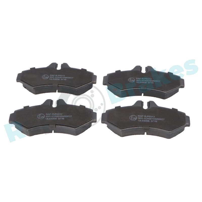 RAPBRAKES stabdžių trinkelių rinkinys, diskinis stabdys R-P0312