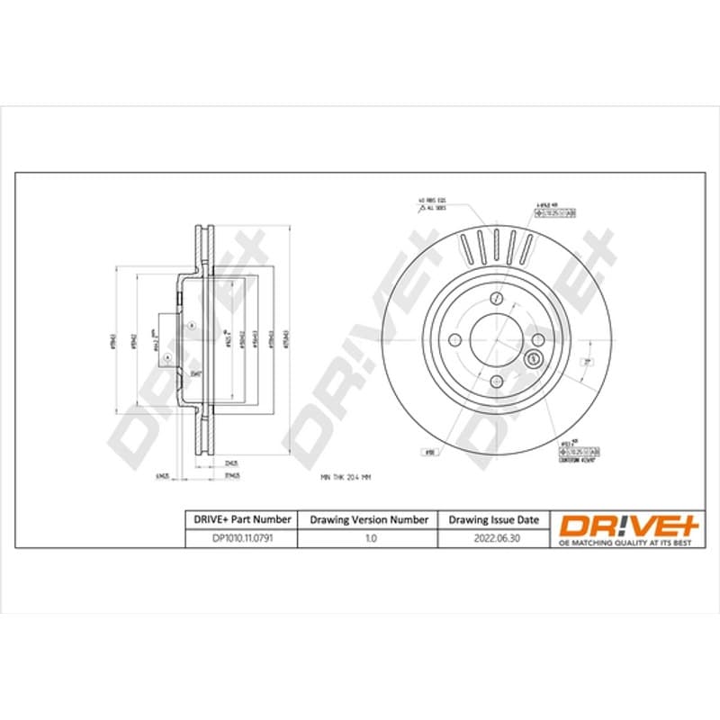 DRVE DP1010.11.0791 stabdžių diskas