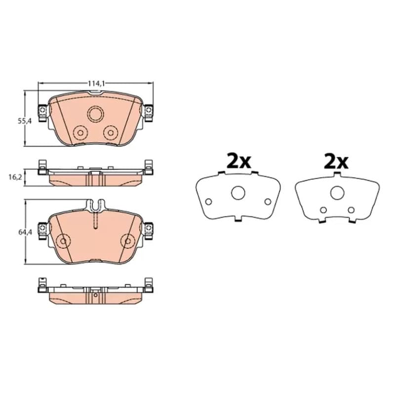 TRW stabdžių trinkelių rinkinys, diskinis stabdys GDB2155