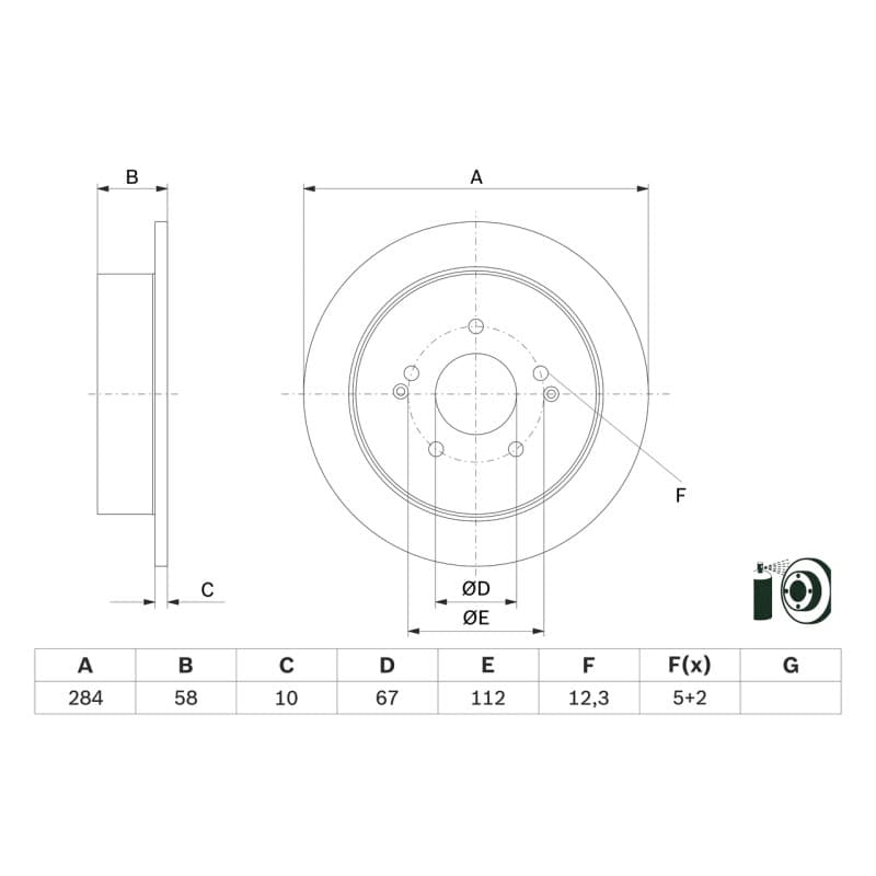 BOSCH 0 986 479 H16 stabdžių diskas