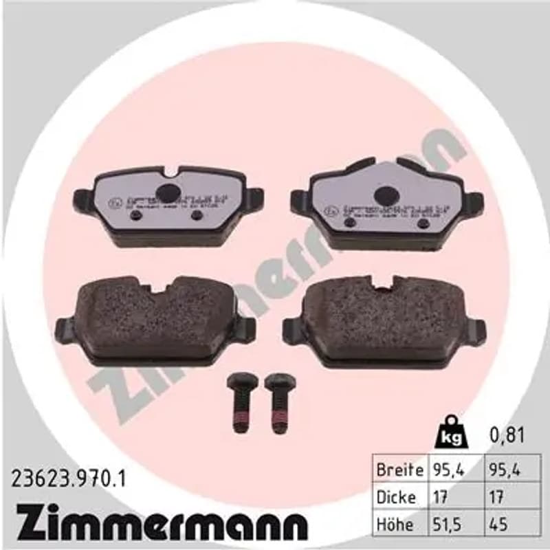 ZIMMERMANN 23623.970.1 stabdžių trinkelių rinkinys, diskinis stabdys