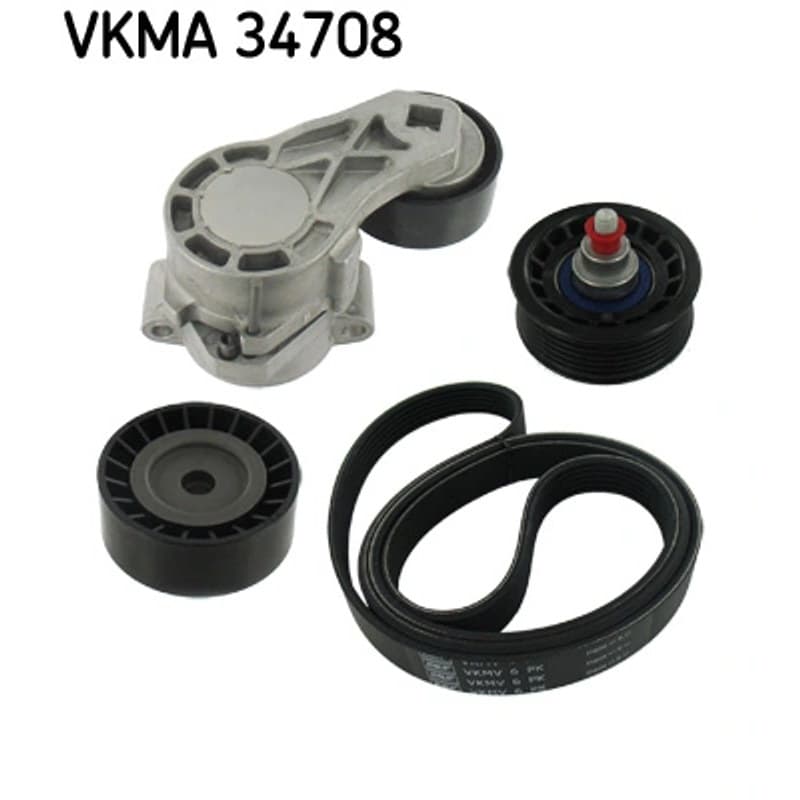 SKF VKMA 34708 V formos rumbuotas diržas, komplektas